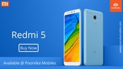 Attractive Mobile Redmi 5 now available @ Poorvika Mobiles
